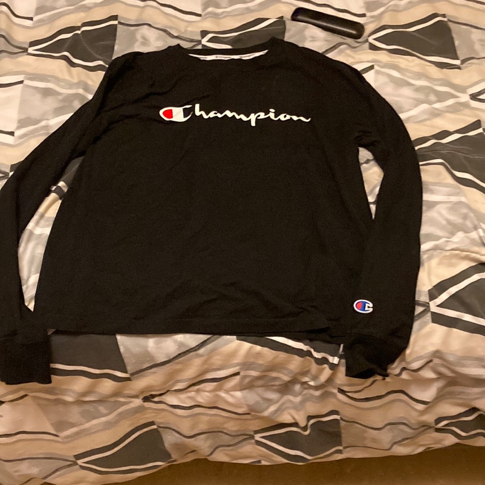 Size large long sleeve black champion shirt kids
